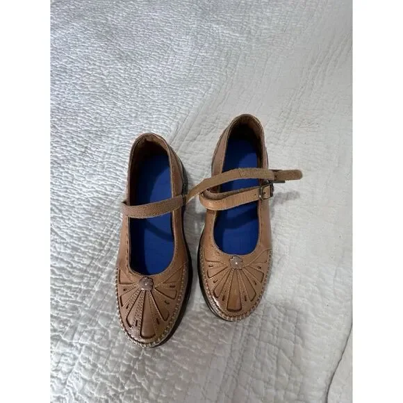 Dr. Comfort Paradise 2120 Diabetic Mary‎ Jane Tan Leather Shoes  Sz 4.5 W - Picture 3 of 6